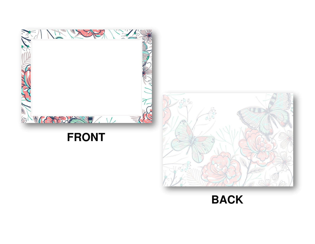 Printable Butterfly Border Stationery Paper and Notecard Set by Jeanet ...