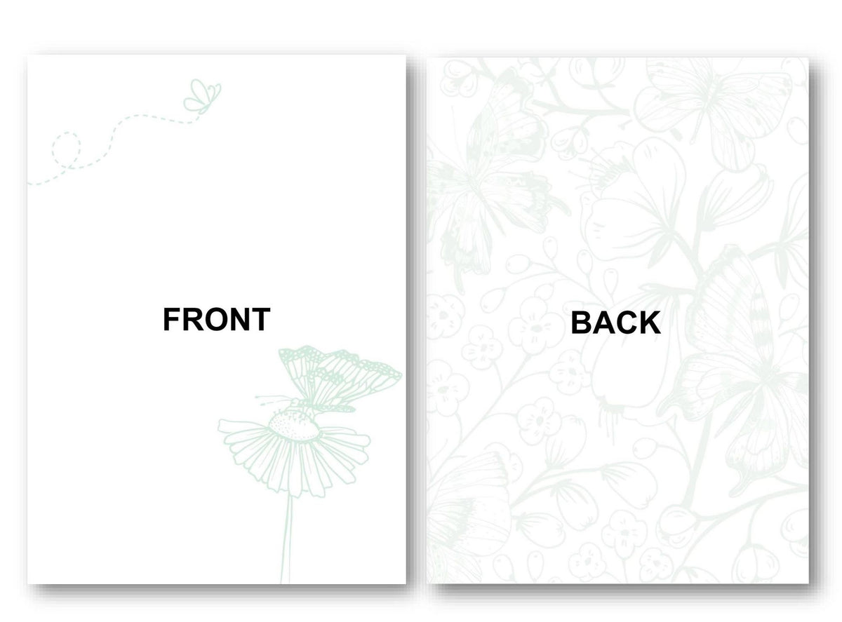 Printable Green Butterfly Stationery Paper and Notecard Set by Jeanett ...