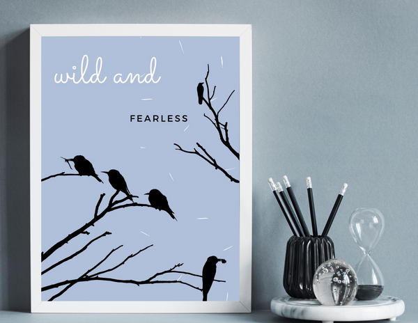 8x10 Printable Grey Tree Birds Wall Art by Jeanetta Richardson