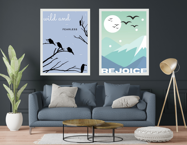 8x10 Printable Grey Tree Birds Wall Art by Jeanetta Richardson