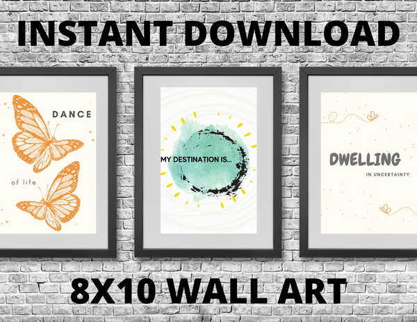 8x10 Printable Flying Butterfly Wall Art Décor Print by Jeanetta Richardson