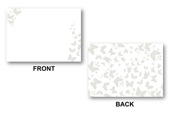 Printable Cream Butterfly Notecard Stationery (Set of 5) by Jeanetta Richardson