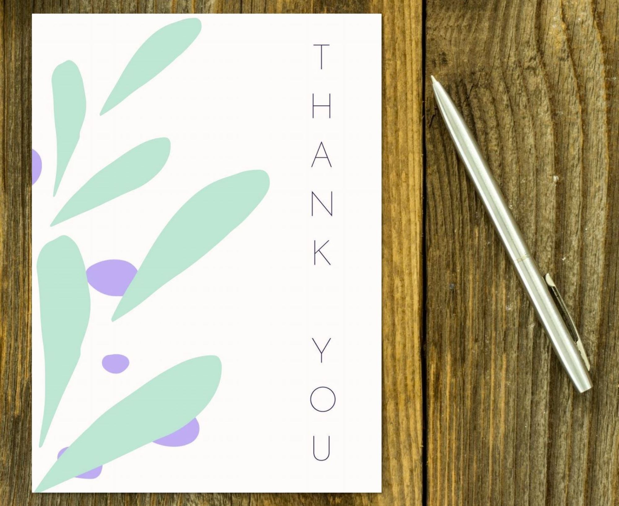 Printable Falling Leaves Thank You Card by Jeanetta Richardson