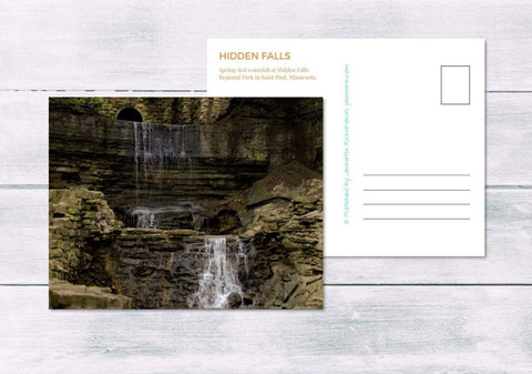 Printable Minnesota Waterfall Scene Postcard