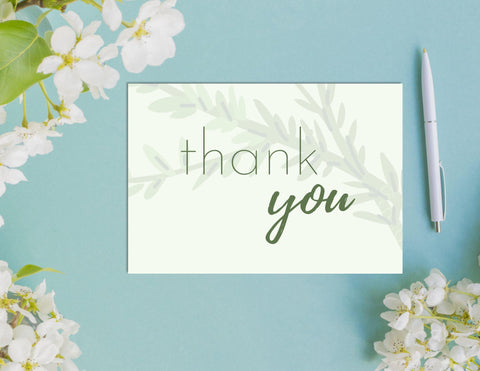 Printable Rosemary Leaves Thank You Card