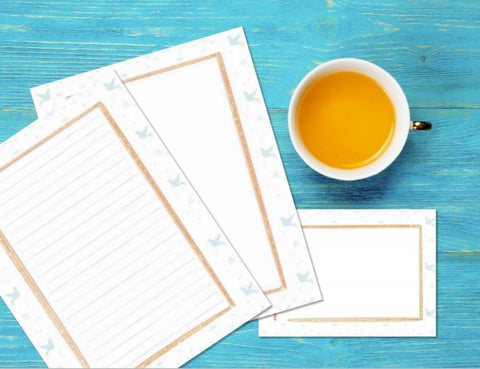 Printable Stationery Paper and Notecard Set