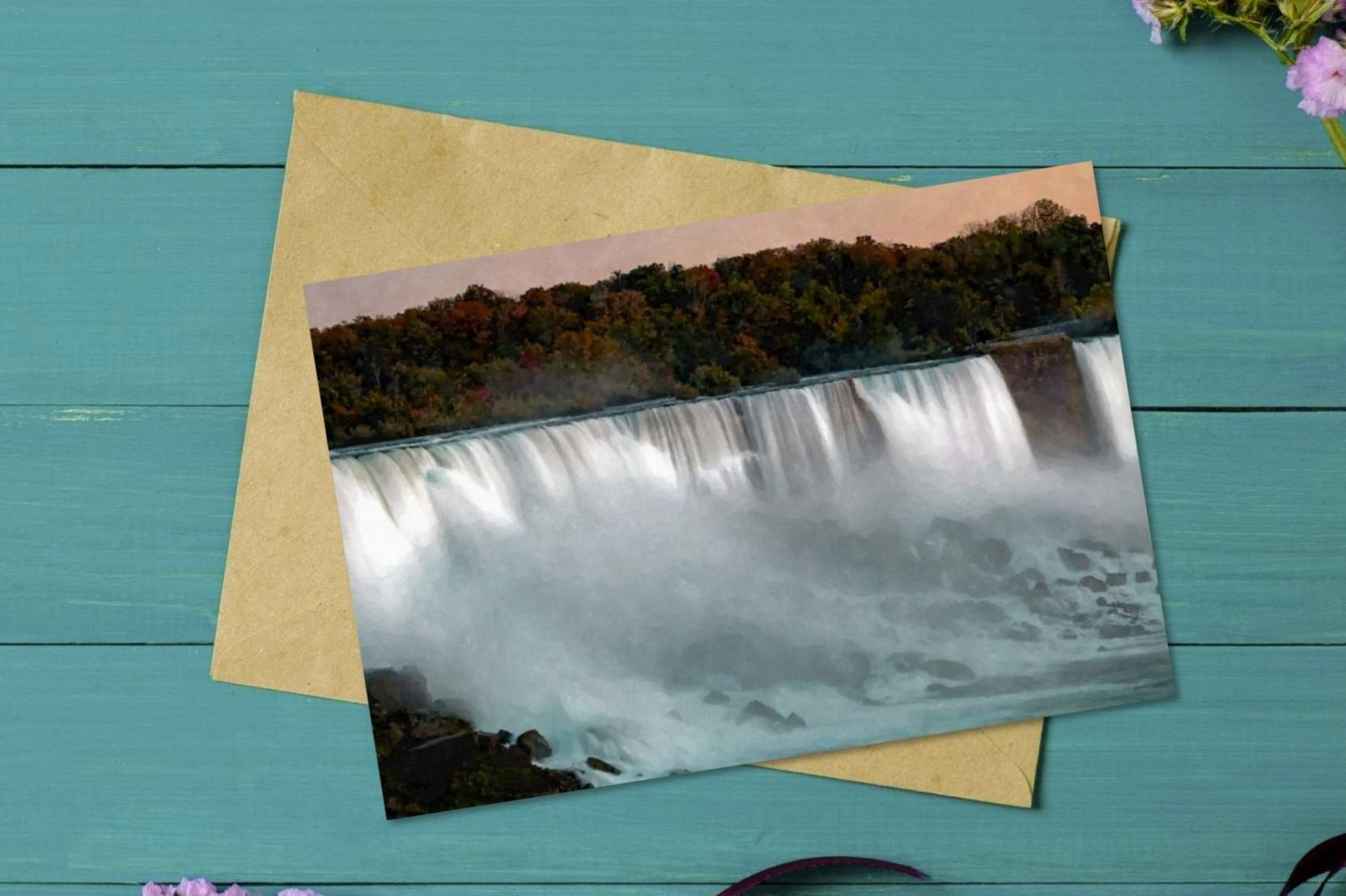 printable American falls greeting card