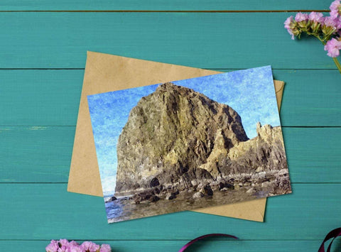 printable haystack rock greeting card