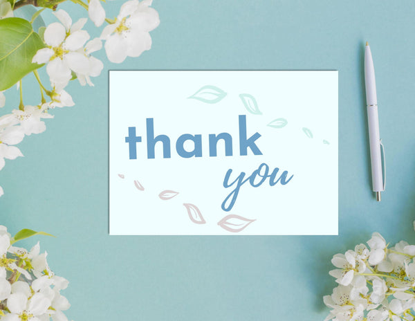 Printable Foliage Thank You Card