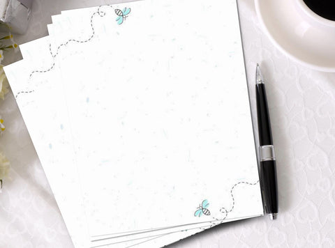 Printable Bee Stationery Paper (Set of 5) by Jeanetta Richardson