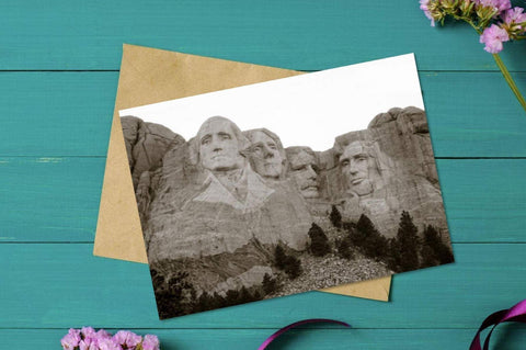 Printable Mount Rushmore Statue Greeting Card