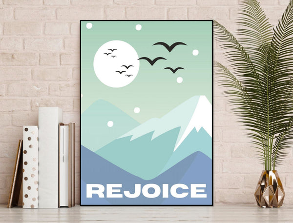 8x10 Printable Snowy Mountain Scene Wall Art Décor Print by Jeanetta Richardson