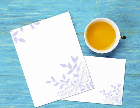 Printable Butterfly Stationery Paper and Notecard Set