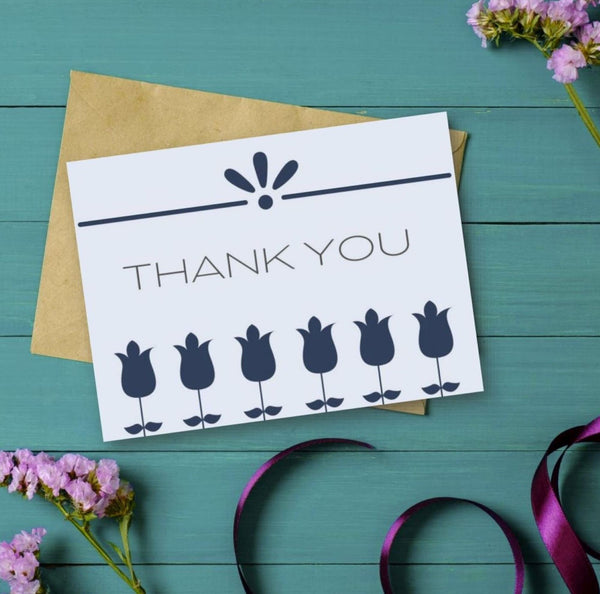 7x5 Printable Tulip Thank You Card PDF by Jeanetta Richardson